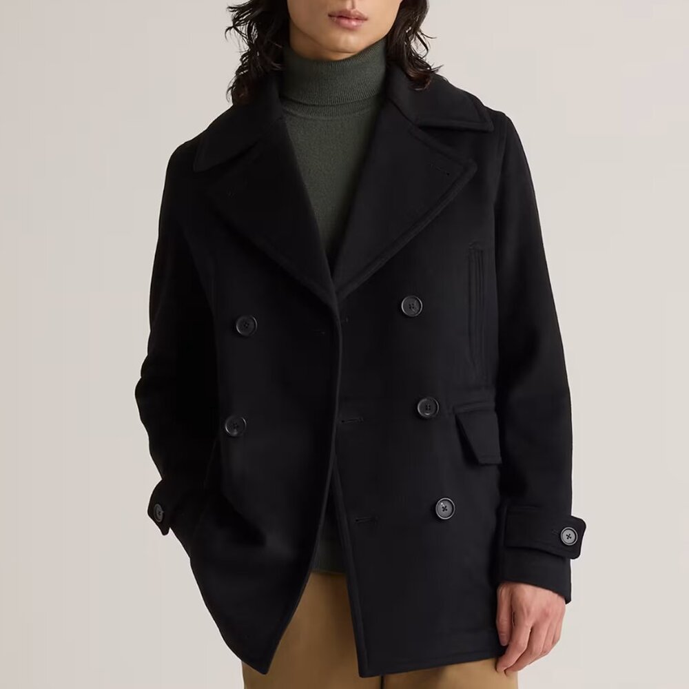 Quince Men's Italian Wool Peacoat - med NWOT